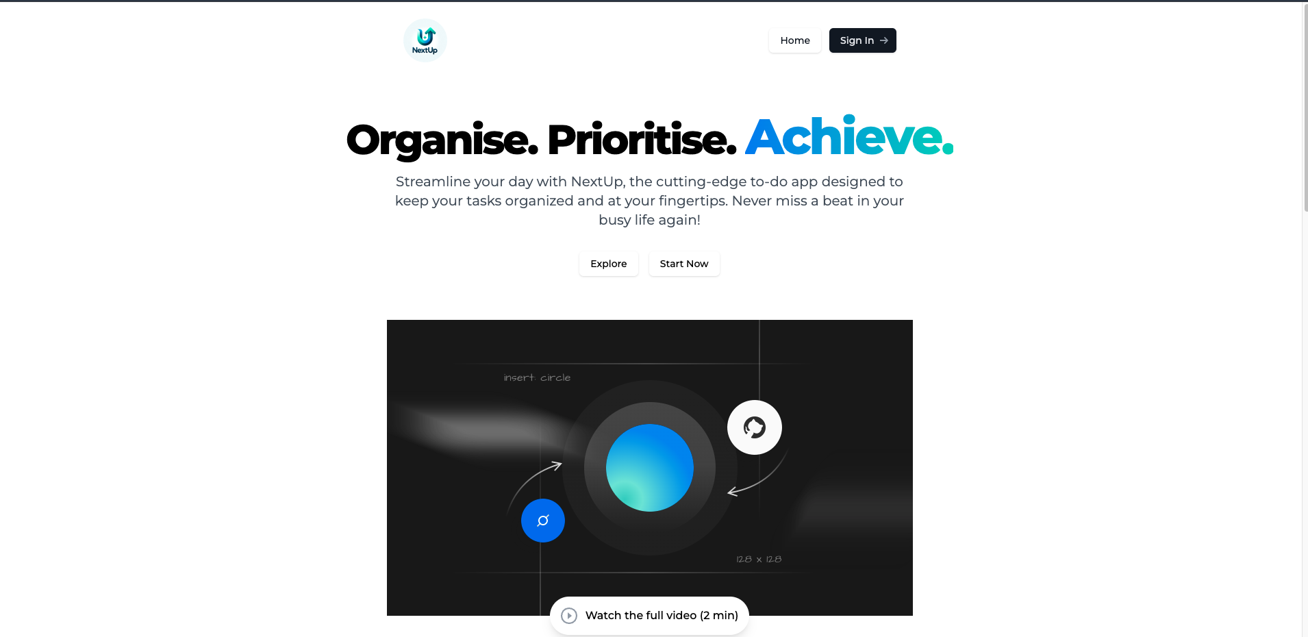 An image of the NextUp (WIP) project.